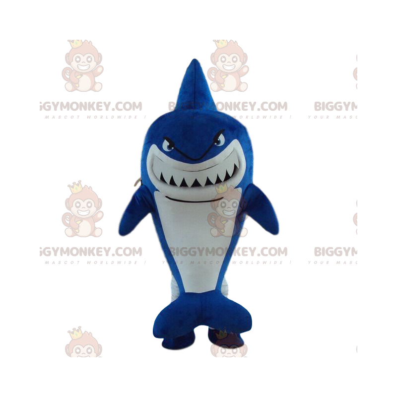 Blue shark BIGGYMONKEY™ mascot costume, shark costume, sea