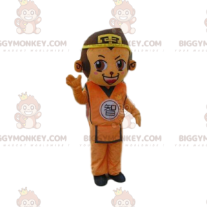 BIGGYMONKEY™ maskotkostume af abe i asiatisk outfit, kostume