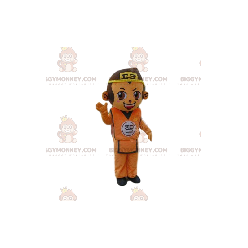 BIGGYMONKEY™ apinan maskottiasu aasialaisessa asussa, puku
