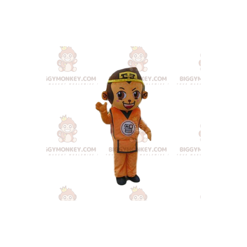 Traje de mascote BIGGYMONKEY™ de macaco em traje asiático