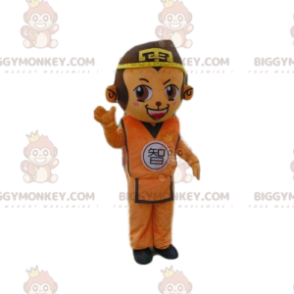 Traje de mascote BIGGYMONKEY™ de macaco em traje asiático