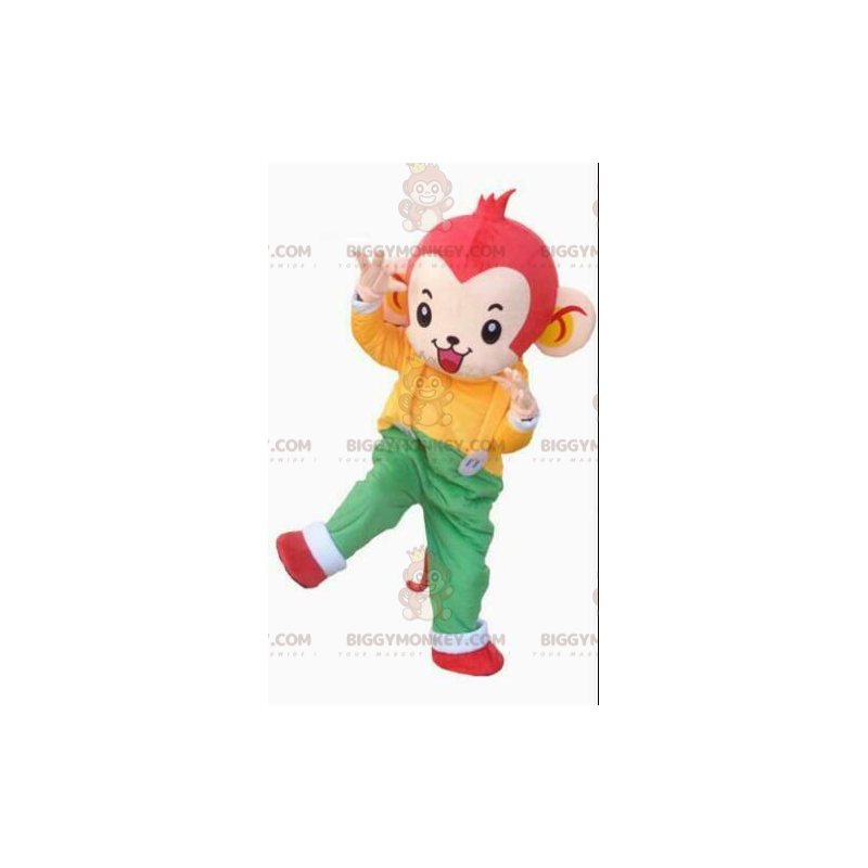 Traje de mascota BIGGYMONKEY™ de mono con atuendo colorido