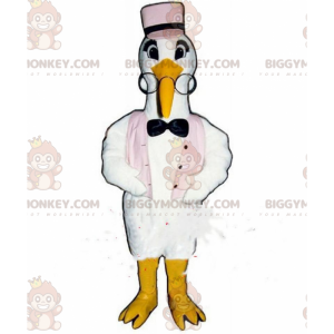 Traje de mascote Stork BIGGYMONKEY™, fantasia de cegonha