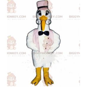Disfraz de mascota Stork BIGGYMONKEY™, disfraz de cigüeña