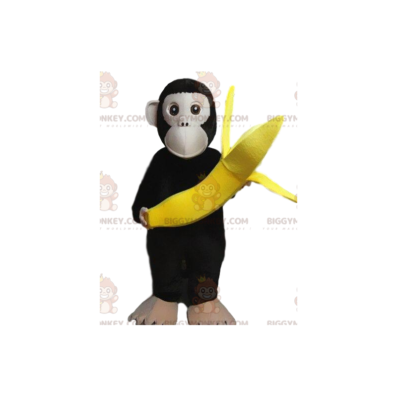 BIGGYMONKEY™ costume mascotte di scimmia che porta una banana