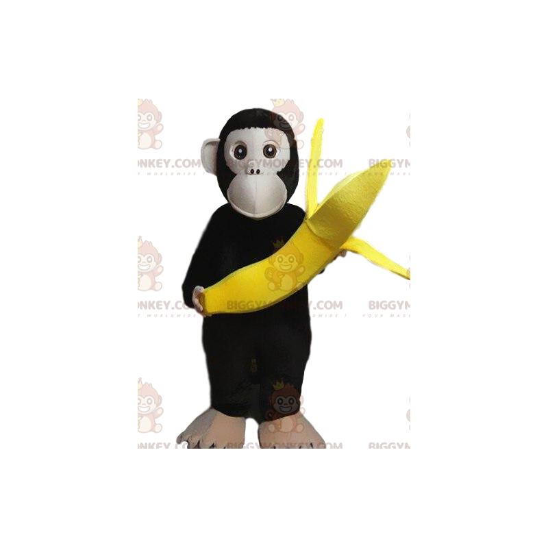 BIGGYMONKEY™ maskotdräkt av apa som bär en banan, babiandräkt -