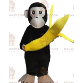 BIGGYMONKEY™ mascot costume of monkey carrying a banana, baboon