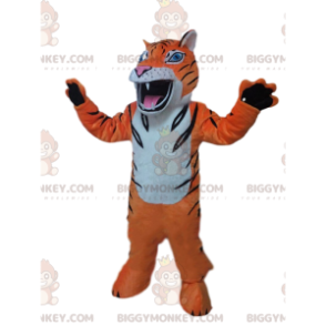 Traje de mascote de tigre feroz BIGGYMONKEY™, fantasia de