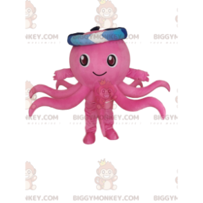 Costume da mascotte polpo rosa BIGGYMONKEY™, costume da polpo