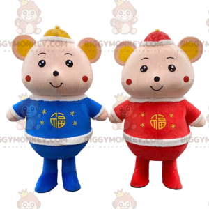 mouse mascot BIGGYMONKEY™s, couple of mice, 2 mice, 2 rodents –