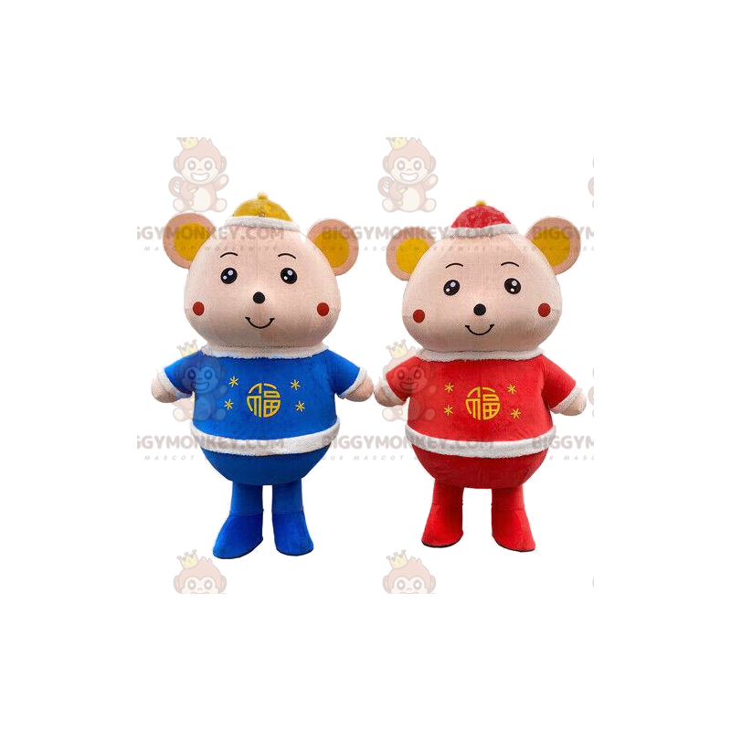 mouse mascot BIGGYMONKEY™s, couple of mice, 2 mice, 2 rodents –