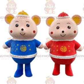 mouse mascot BIGGYMONKEY™s, couple of mice, 2 mice, 2 rodents -