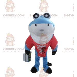 Costume de mascotte BIGGYMONKEY™ de requin bleu, costume de