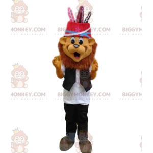 Costume de mascotte BIGGYMONKEY™ de lion festif, costume de