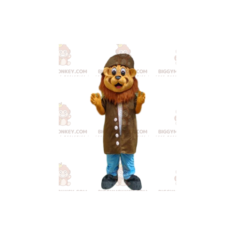 Lion BIGGYMONKEY™ mascot costume, explorer costume, adventurer