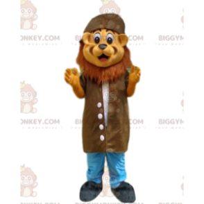 Traje de mascote Lion BIGGYMONKEY™, fantasia de explorador