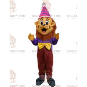 Feestelijk leeuw BIGGYMONKEY™ mascottekostuum, kleurrijk
