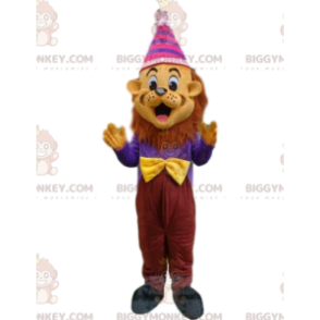 Festive lion BIGGYMONKEY™ mascot costume, colorful tiger