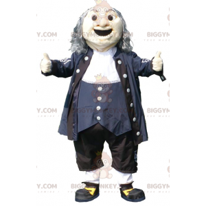 BIGGYMONKEY™ Old Man Mascot Costume in Black Blue and White