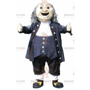 BIGGYMONKEY™ Old Man Mascot-kostume i sort blå og hvid outfit -
