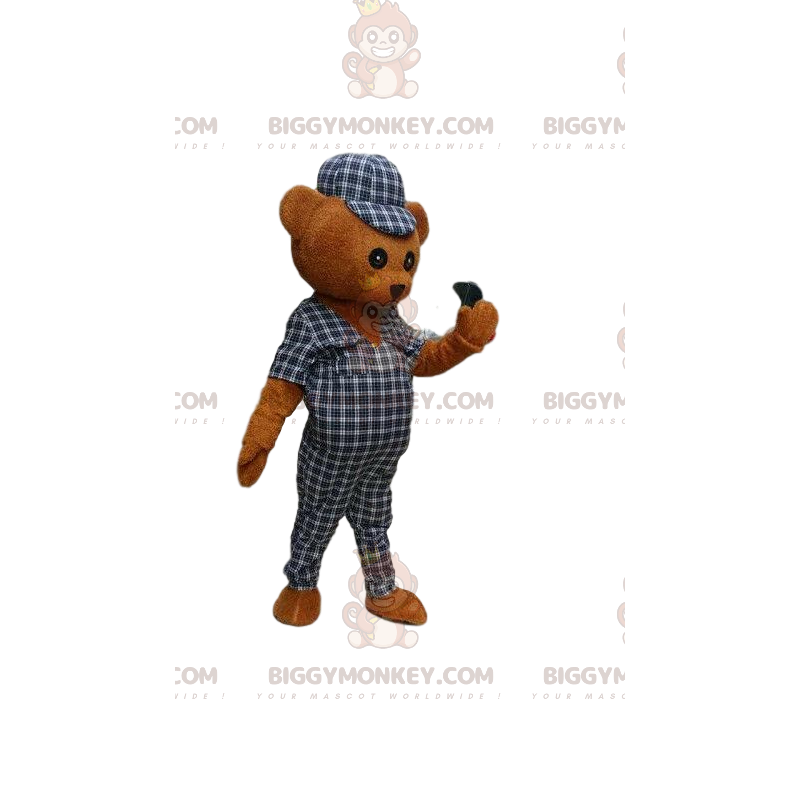 Bamse BIGGYMONKEY™ maskot kostume, brun bjørn kostume, plys