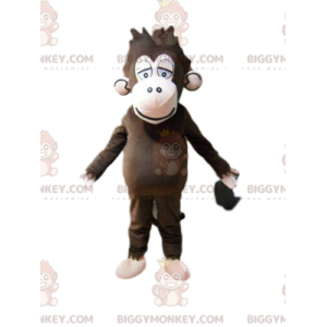 Traje de mascota de mono marrón BIGGYMONKEY™, traje de fatiga