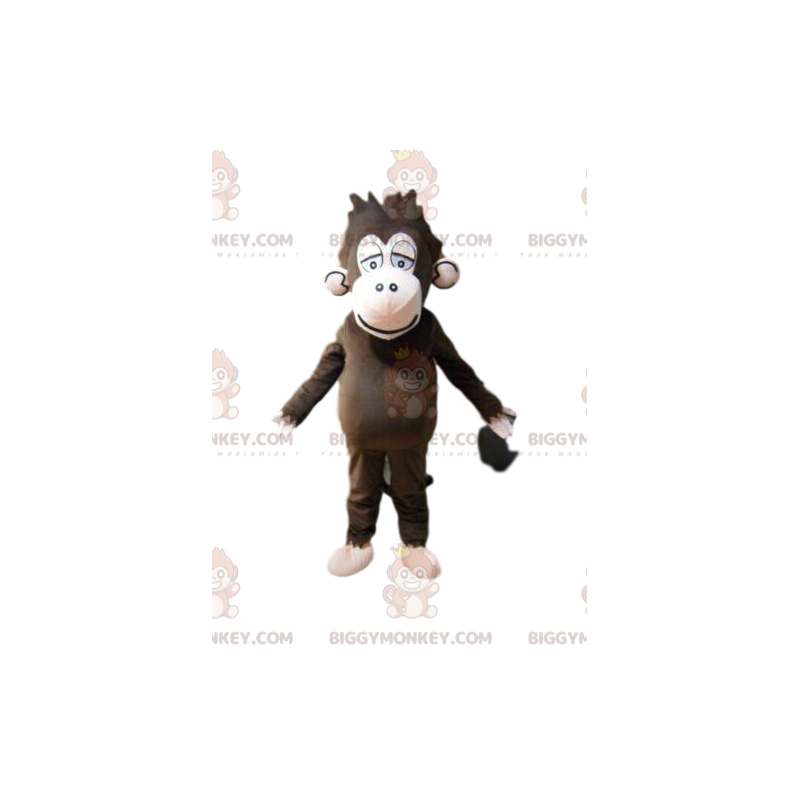 Bruine aap BIGGYMONKEY™ mascottekostuum, vermoeidheidskostuum
