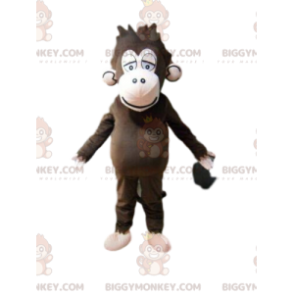 Brown monkey BIGGYMONKEY™ mascot costume, fatigue costume