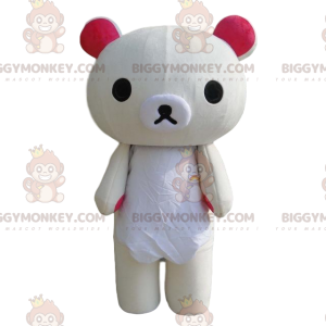 Teddy BIGGYMONKEY™ maskotdräkt, björndräkt, vit nallebjörn -