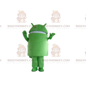 BIGGYMONKEY™ Android-maskotdräkt, grön robotdräkt, GSM-dräkt -