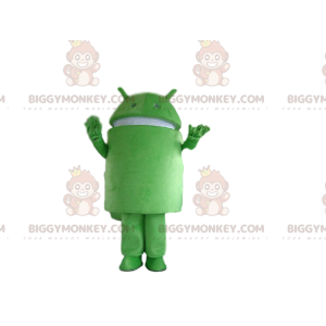 BIGGYMONKEY™ Android-maskottiasu, vihreä robottiasu, GSM-mekko