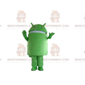 BIGGYMONKEY™ Android-maskotdräkt, grön robotdräkt, GSM-dräkt -