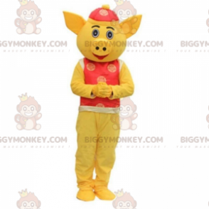 Pig BIGGYMONKEY™ Mascot Costume, Asia Costume, Asia Yellow