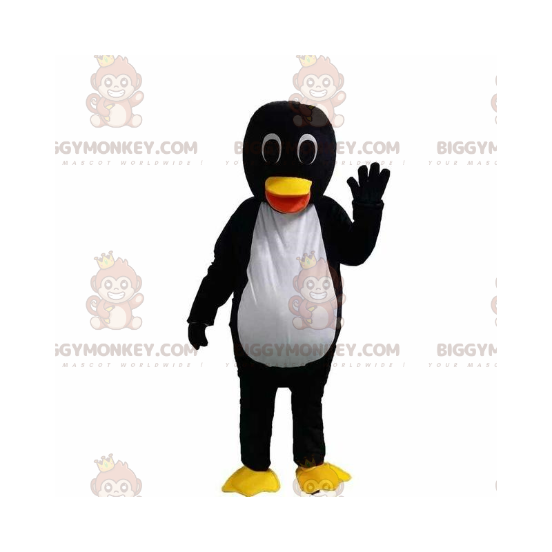 Penguin BIGGYMONKEY™ mascot costume, ice floe costume, winter