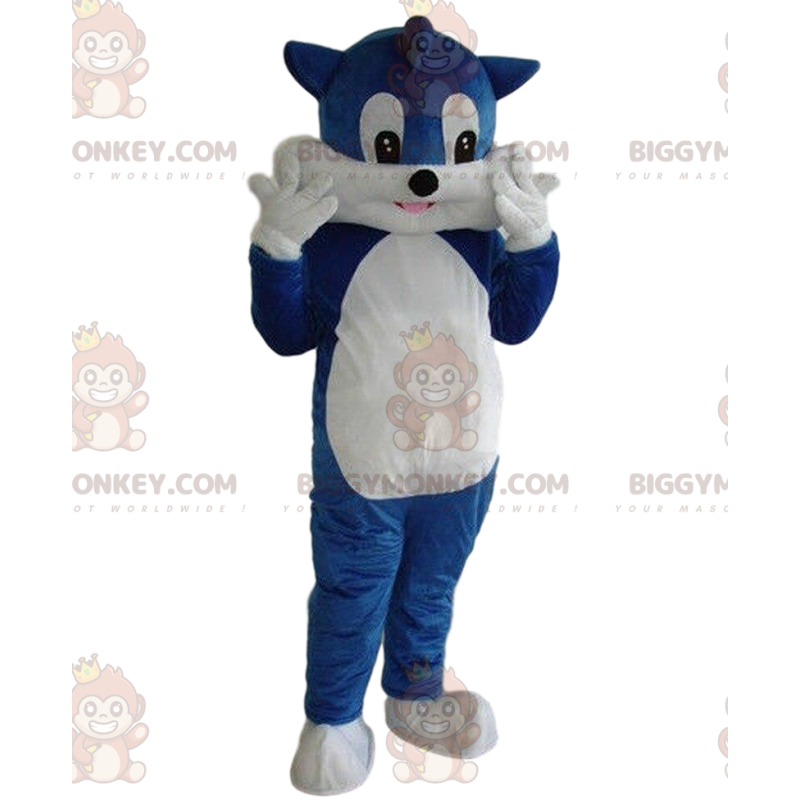 Cat BIGGYMONKEY™ mascot costume, tomcat costume, blue cat fancy