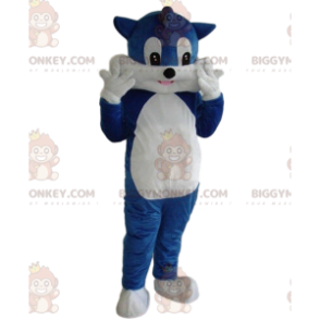 Katze BIGGYMONKEY™ Maskottchenkostüm, Katerkostüm, blaues