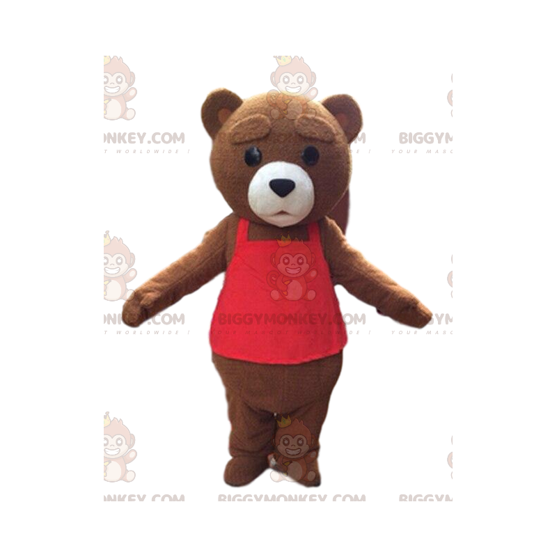 Stor brun bamse BIGGYMONKEY™ maskotkostume, brun bjørnekostume
