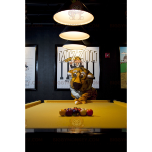 Traje de mascote de tigre amarelo preto e branco BIGGYMONKEY™ –