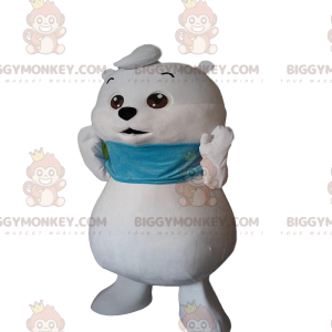 Traje de mascote de ursinho branco BIGGYMONKEY™, traje de urso