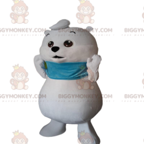 Costume de mascotte BIGGYMONKEY™ de petit ours blanc, costume