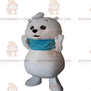 Little white bear BIGGYMONKEY™ mascot costume, polar bear