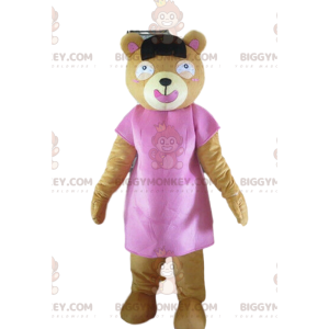 Costume da mascotte rosa Teddy BIGGYMONKEY™, costume da orso