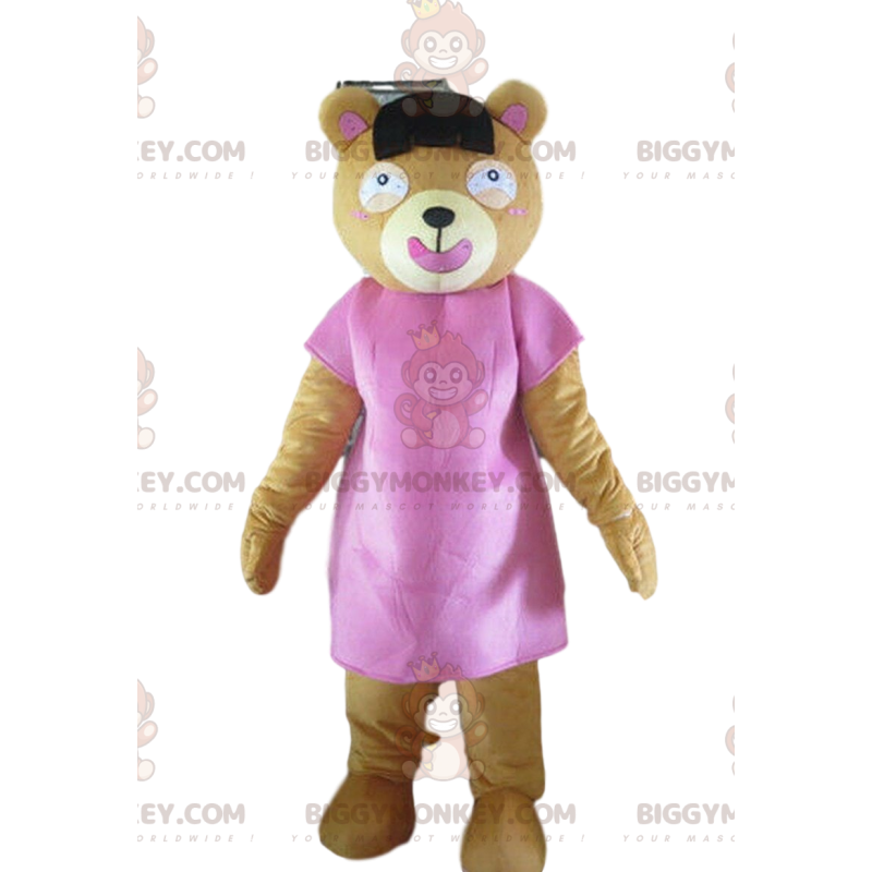 Kostým maskota růžového medvídka BIGGYMONKEY™, kostým medvěda