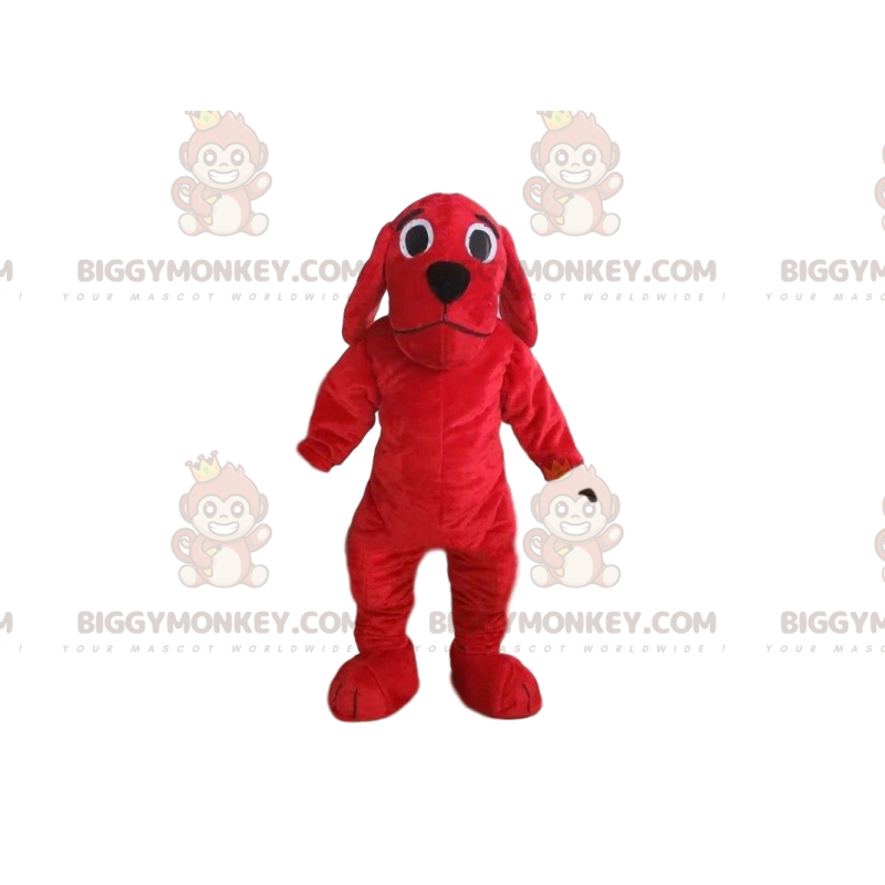 Röd hund BIGGYMONKEY™ maskotdräkt, vovvedräkt, röd
