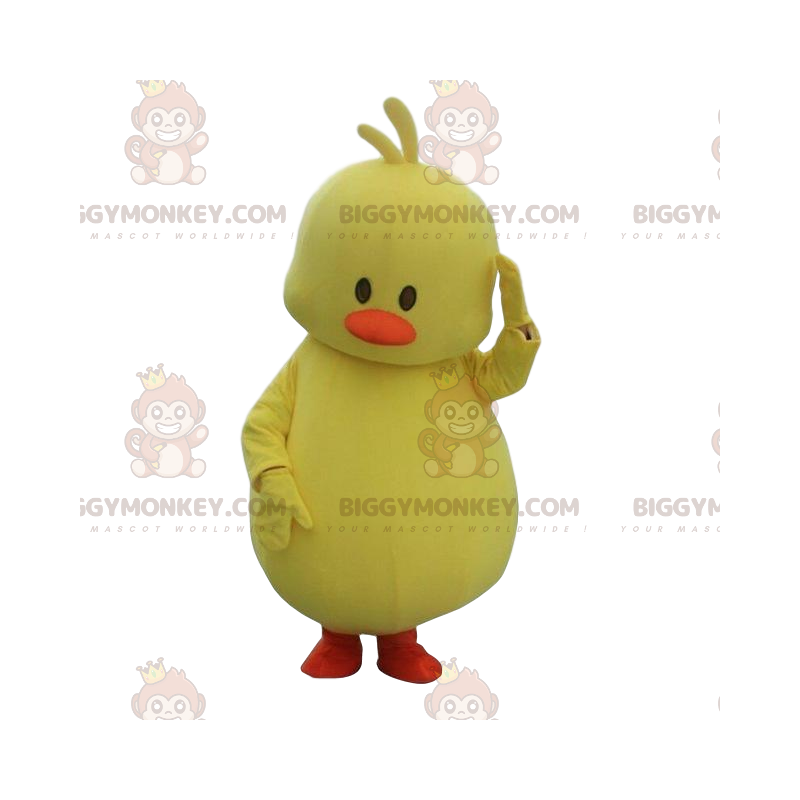 Plump chick BIGGYMONKEY™ maskotdräkt, fågelkostym, stor gul
