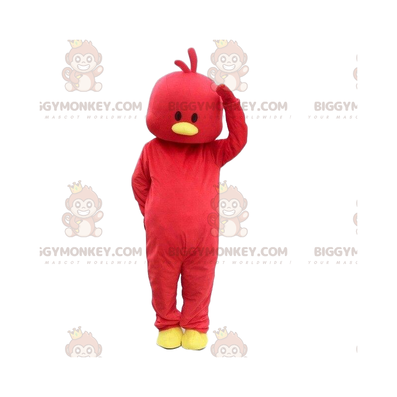 Red Chick BIGGYMONKEY™ maskotkostume, rød fuglekostume -