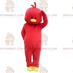 Red Chick BIGGYMONKEY™ maskotkostume, rød fuglekostume -