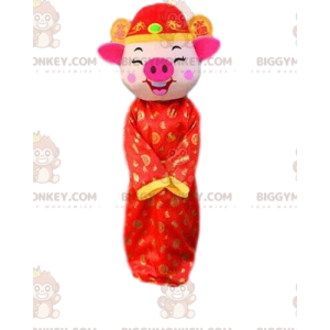 Party Dress Pig Costume, Chinese Sign BIGGYMONKEY™ Mascot