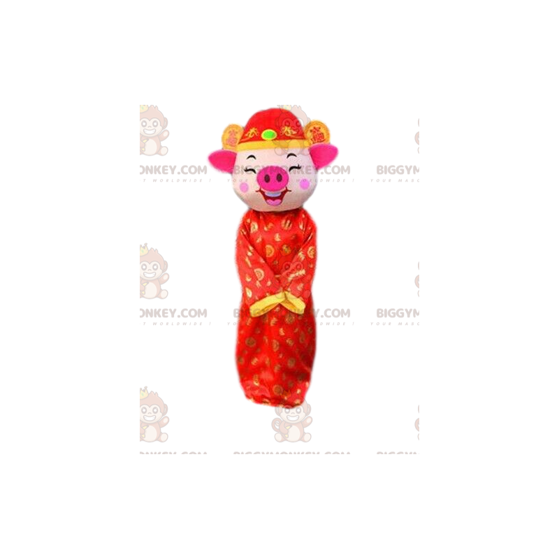Juhlamekko sikaasu, kiinalainen kyltti BIGGYMONKEY™ maskottiasu
