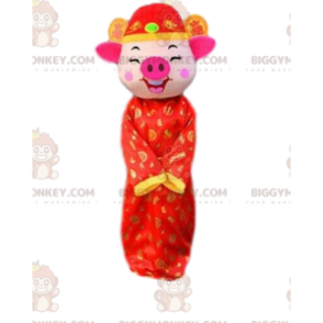 Party Dress Pig Costume, Chinese Sign BIGGYMONKEY™ Mascot